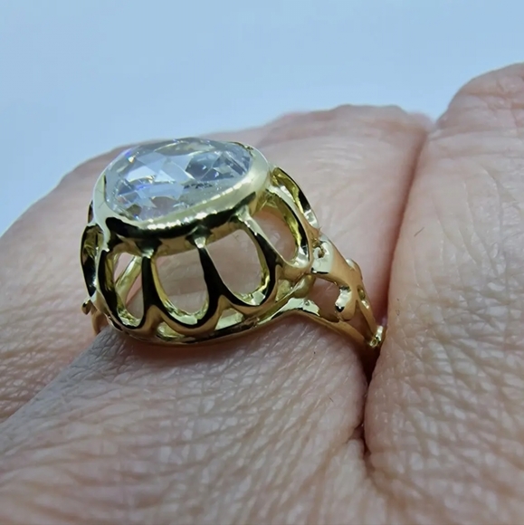 True antique natural rose cut diamond. HUGE! Heart shaped. - Picture 6 of 6